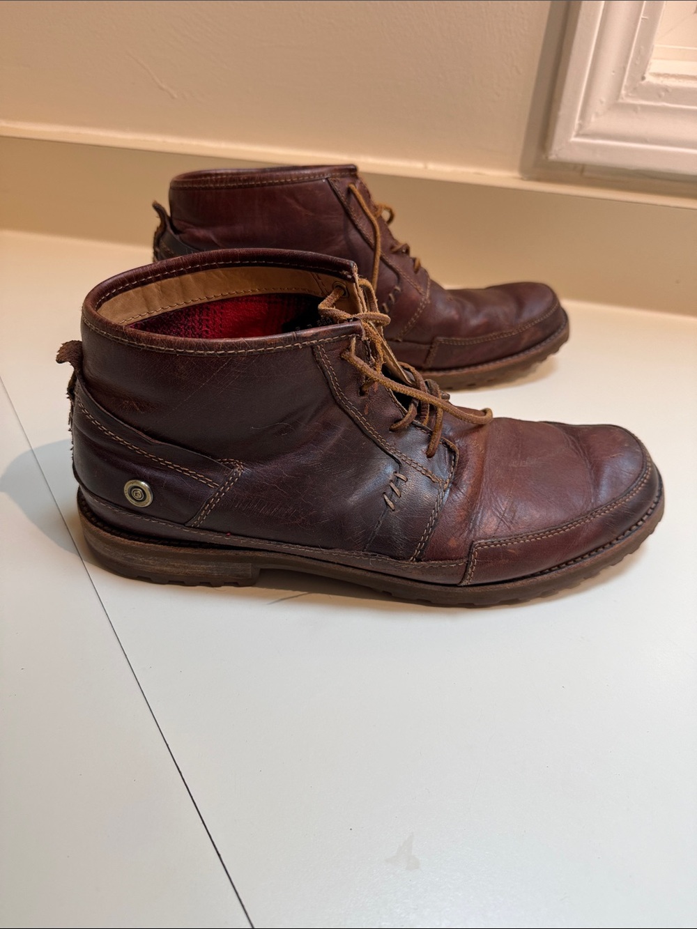 Men's Rockport Brown Leather Lace-Up Boots